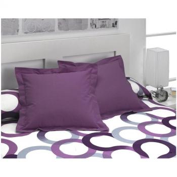 SABANALIA - Pack 2 Unidades Funda de cojín Basic Colours, 50 x 50, Berenjena