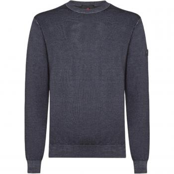Peuterey Men's Blue Acid-Dyed Merino Tricot Sweatshirt Size S