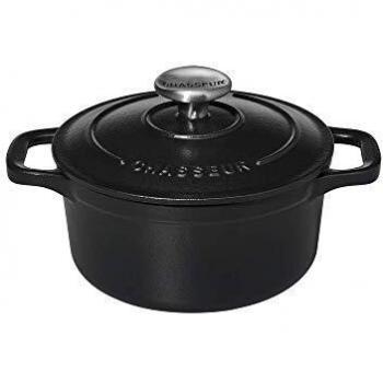 Cocotte Redonda de Hierro Fundido Esmaltado Negro 10cm Chasseur