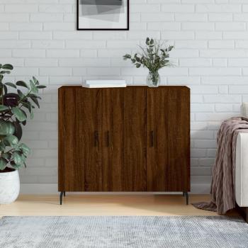 Armario Aparador de Roble Marrón 90x34x80 cm Madera Multicapa Ingeniería