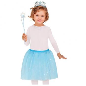 Kit de Hada azul infantil con Diadema, Varita y Tutú de Guirca