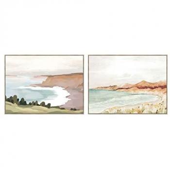 Cuadro DKD Home Decor Playa 120 x 4 x 90 cm Cottage (2 Unidades)