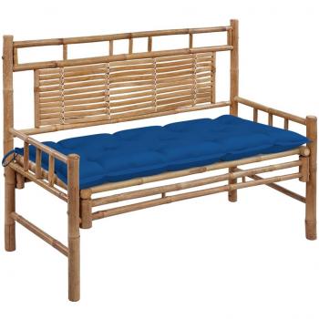 Banco de jardín con almohada 120 cm Bambú