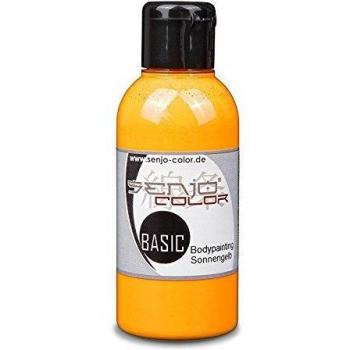 Senjo Color Basic Bodypainting I color de la cara y el cuerpo I cosméticos, dermatológicamente probados I carnaval, disfraces I 75 ml I amarillo sol