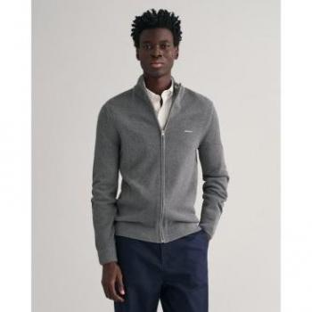 Jersey con Cremallera Gant Gris para Hombre - Modelo Clásico de Invierno