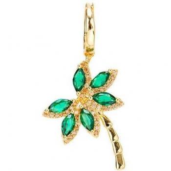 Ear Candy - Piercing de aro Palm Tree en Plata 925 con baño de oro 18k