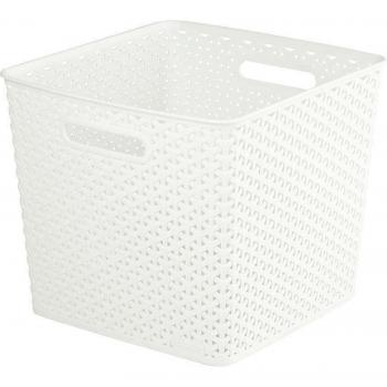 Curver - Cesta Organizadora Multiusos MyStyle 25L. con Asas - Color Blanco Vintage