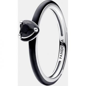 Anillo Pandora ME de plata con cristal negro