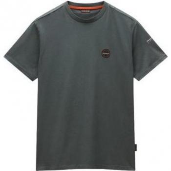Camiseta de hombre Napapijri S-Badge SS verde de manga corta