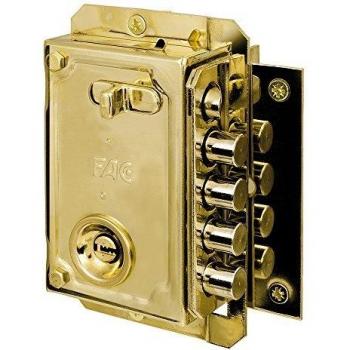 Fac seguridad s-90p - Cerradura sobreponer derecha dorado