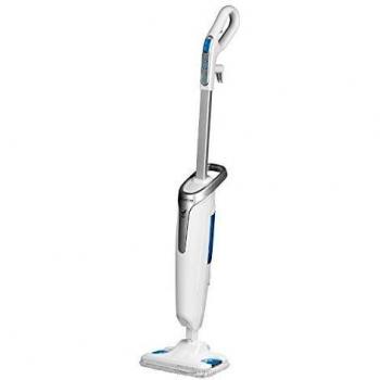 Rowenta Steam Power RY6557WH - Escoba de vapor con mopa para suelos duros, 3 ajustes y cepillo para suciedad incrustada, sistema antical y fácil de almacenar, elimina el 99 % de gérmenes, fácil uso