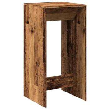 Mesa alta de bar de madera antigua 51x50x103,5 cm en madera multicapa
