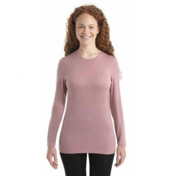 Camiseta interior Icebreaker 200 Oasis Long Sleeve Crewe Femenino Rosa Perlado - S