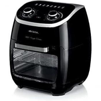 Ariete 4619 Freidora de aire y horno en uno, 11 L, multifunción, temporizador 60 minutos, puerta transparente extraíble, temperatura 80 - 200º C, 2000 W, negro