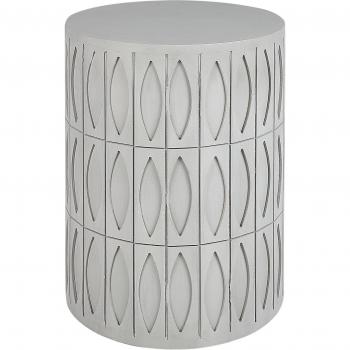 Mesa Auxiliar Redonda de MDF Gris Claro Ø 45 cm Acabado Mate Estilo Moderno