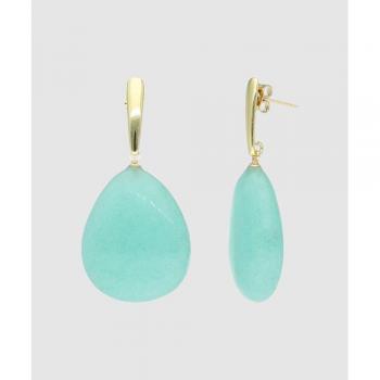 Pendiente Tears jade plano verde agua