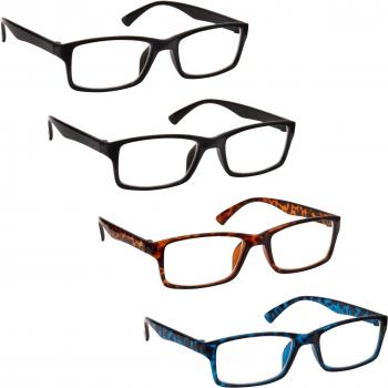 The Reading Glasses Company Gafas De Lectura Negro Marrón Azul Lectores Valor Pack 4 Estilo Diseñador Hombres Mujeres Rrrr92-1123 +1,00 4 Unidades 88 g
