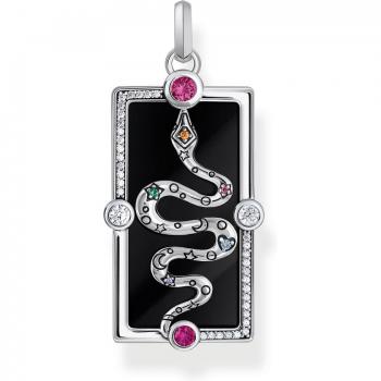 Colgante Thomas Sabo Serpiente Esmalte Frío Negro Plata