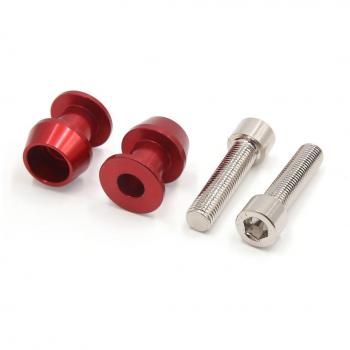 sourcingmap® Red Metal par de 10mm de rosca Diámetro CNC basculante Carretes Deslizadores Soporte Barra Pernos Bobillos