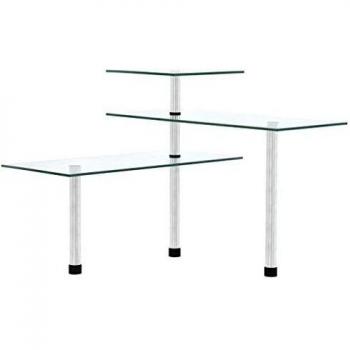 vidaXL 3-Tier Corner Kitchen Shelf Tempered Glass