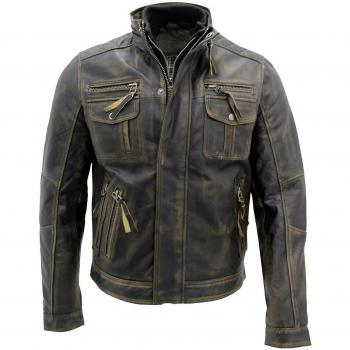 Infinity Leather Vintage Black XL Men's Biker Jacket