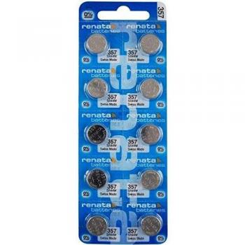 Batería de botón Renata 357 SR44W, 160mAh, Óxido de Plata (Paquete de 10)