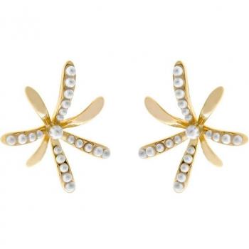 Pendientes Luxenter Rismu con Perla Blanca y baño de rodio