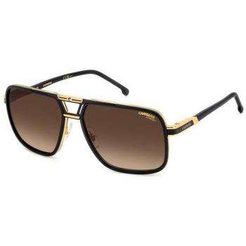 Carrera 1071/S Men's Matte Black Gold Sunglasses with Brown Gradient Lenses, Size 61MM