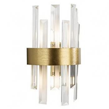 Aplique de Pared Schuller Grace 2 Luces Oro Cepillado, Transparente, G9
