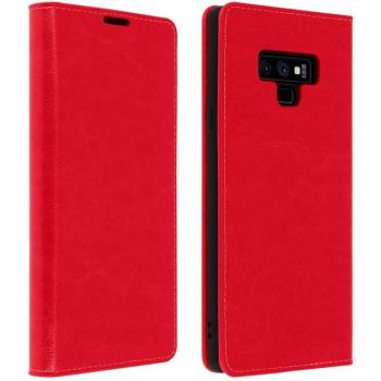 Funda Cartera de Cuero Rojo para Samsung Galaxy Note 9