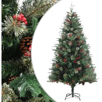 Árbol de Navidad vidaXL con Piñas Verde PVC y PE, Adorno Festivo, Dimensiones 120 x 60 cm, 150 x 68 cm, 195 x 80 cm