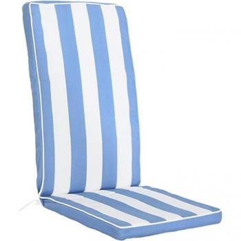 Cojín para sillas DKD Home Decor Blanco Azul cielo 42 x 4 x 115 cm, poliéster, 750 gr., rayas