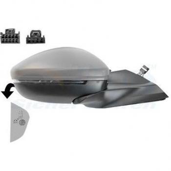 Espejo retrovisor VAN WEZEL 4092828 con ajuste eléctrico, cristal convexo, diseño OEM y acabado en negro