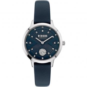 Ladies Versus Versace Palos Verdes Watch - Blue Leather, Gray female, Size: ONE SIZE
