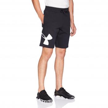 Under Armour Rival Fleece Logo Pantalones Cortos para Hombre, cómodos y robustos Pantalones para Correr, Ancho pantalón Corto con Bolsillos Laterales, Black/White