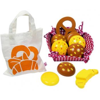 Miniaturas de Panecillos para Tienda de Juguete con Bolsa de Algodón y Cesta (Set de 11 Piezas)