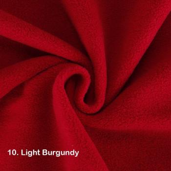 Polar Fleece Fabric, Quality Material, International Approved Test Report for Anti Pill Finish. 21 Fashion Colours, Medium 320Grams weight. Beautiful Plush Pile for garments, home décor and crafts. - 10. Light Burgundy - 1 Meter