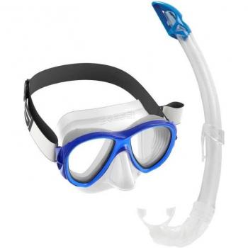 Kit de buceo Cressi Samoa TX transparente-azul con máscara, snorkel y aletas