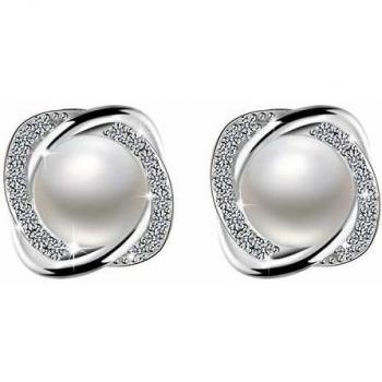 Amilril Pendientes Mujer, Pendientes Perlas Plata de Ley 925 Clásico Joyería para, Regalo para Madre