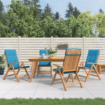 Reclining Garden Chairs with Cushions - 4 pcs Solid Teak Wood