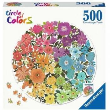 Puzzle Circular Ravensburger - Circle of Colors Flores - 500 Piezas