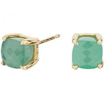 Pendientes Ardhanarishvara Itemporality - Elegantes pendientes de plata con baño de oro y cuarzo aventurina verde