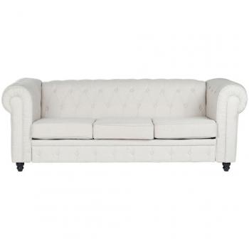 Sofá DKD Home Decor Blanco Marrón Crema Madera 209 x 84 x 76 cm