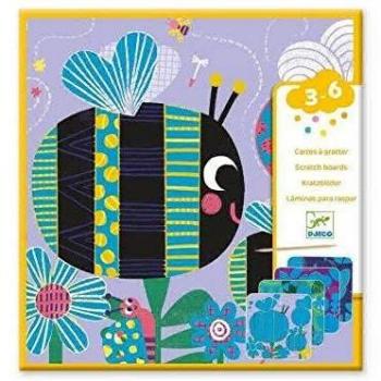 Djeco Animales Muy Pequeños - Cuadros para Rascar, Multicolor, 22 x 23 cm