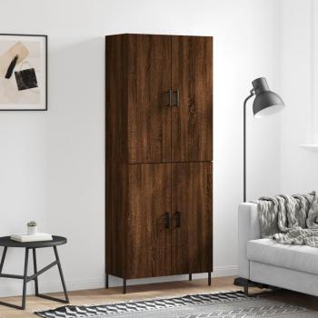 Armario Aparador Alto de Madera Multicapa Marrón Roble 69,5x34x180 cm