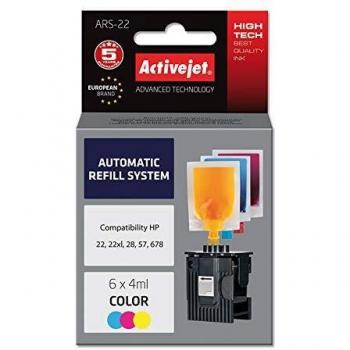 Activejet Expacjahp0149 Kit De Recarga De Tinta Ars-22 HP 22/28/57, Color