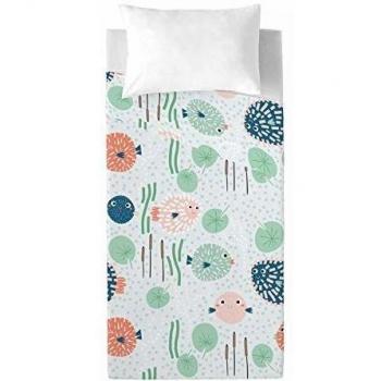Costura S2800970 Juego de Sábanas Balloon Fish, Cama de 90, Multicolor, 160 x 270 cm