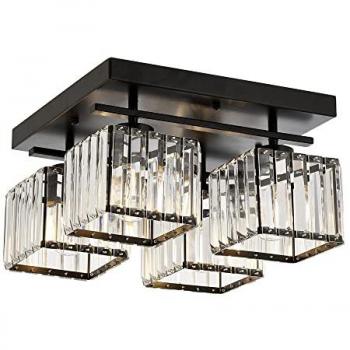 Lámpara de Techo Vintage de Metal WELLHOME, 22x40x40 cm, Casquillo E27, Máx. 60W