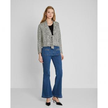 Pantalón culotte denim con nervio central