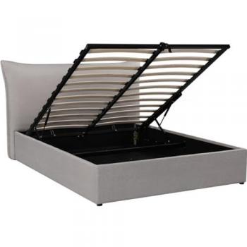 Cama Doble con Almacenaje Megeve 160 x 200 cm - Gris